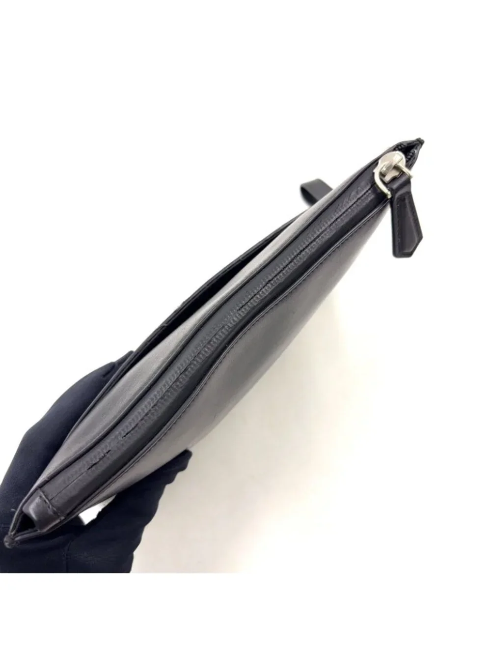 Fendi Mini Occhi Eyes Bugs Monster Leather Black Clutch Silver